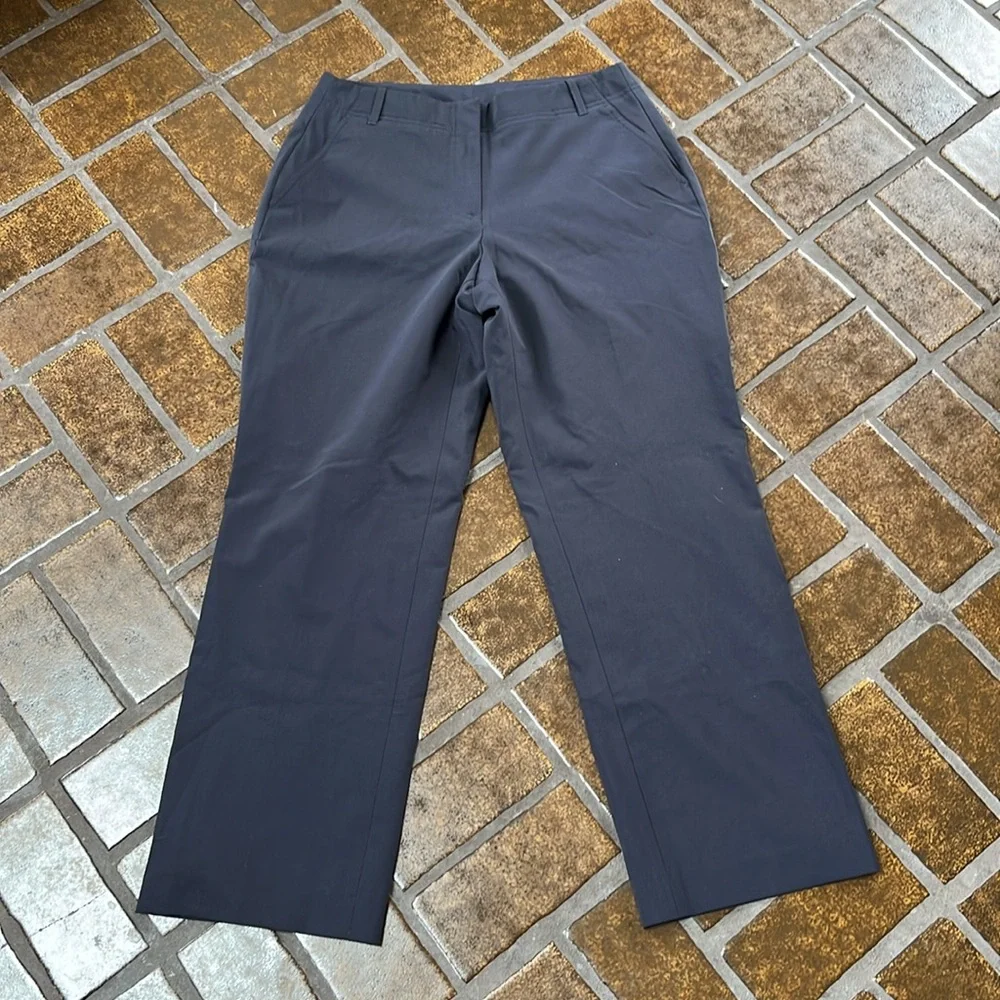 Lands’ End Navy Wool Blend Straight Leg Trouser Pant